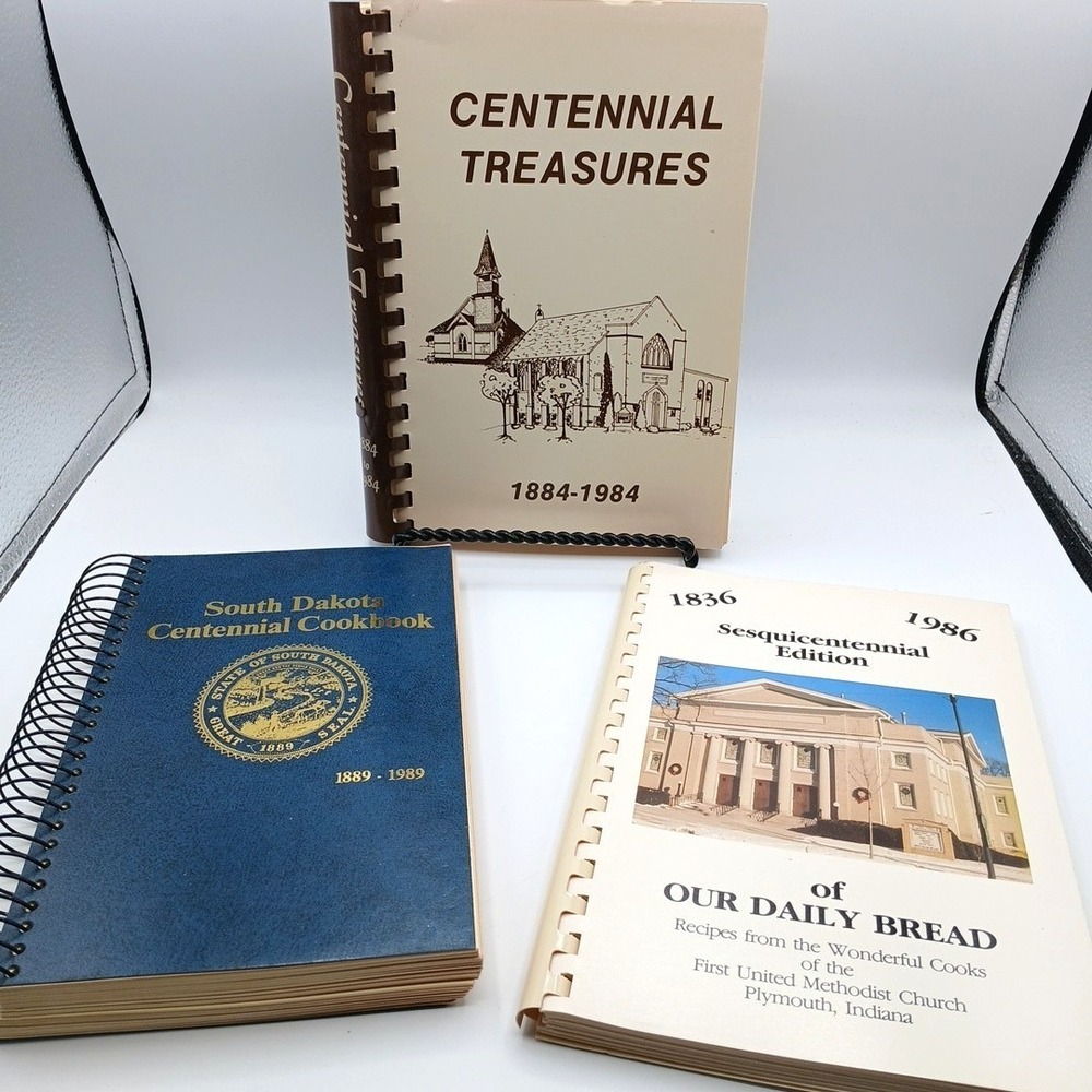 South Dakota Centennial Cookbook Spiral Community Church Lot of 3 VTG NOS New